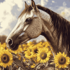 Horse with Sunflowers Diamond Painting