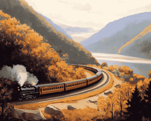 Horseshoe Curve Landscape Diamond Painting