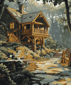 House in Forest Diamond Painting