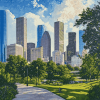 Houston Skyline in Texas Diamond Painting