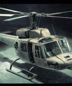 Huey Helicopter Aircraft Diamond Painting