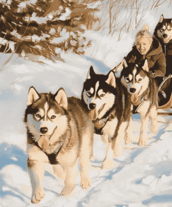 Husky Adventure Diamond Painting