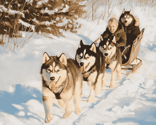 Husky Adventure Diamond Painting