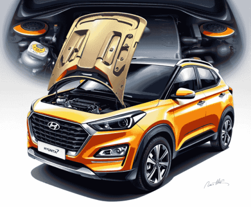 Hyundai Creta Car Engine Diamond Painting