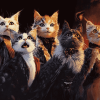 Iconic Cats Musical Diamond Painting