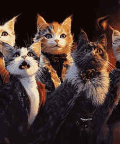 Iconic Cats Musical Diamond Painting