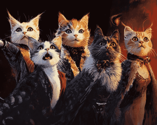 Iconic Cats Musical Diamond Painting