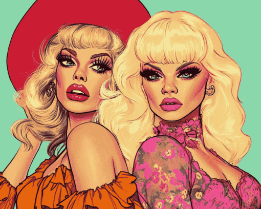 Illustration Trixie And Katya Animation Diamond Painting