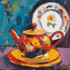 Impressionist Vintage Teapots Diamond Painting