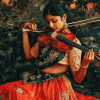 Indian Woman Violinist Diamond Painting