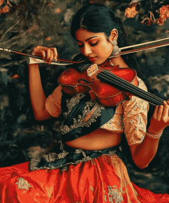 Indian Woman Violinist Diamond Painting