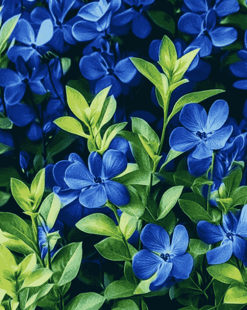 Indigo Leaf Flower Diamond Painting