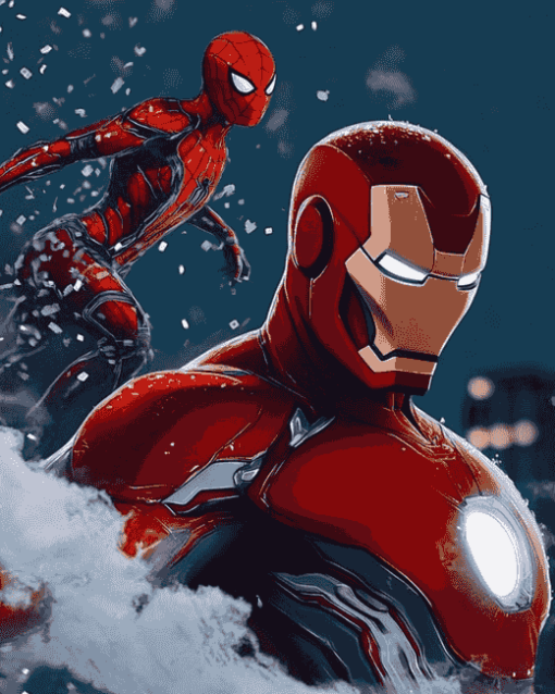 Iron Man and Spiderman Heroes Diamond Painting