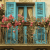 Italian Blossoms Balcony Diamond Painting