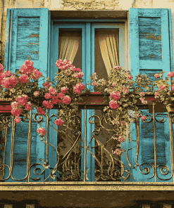 Italian Blossoms Balcony Diamond Painting