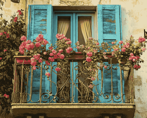 Italian Blossoms Balcony Diamond Painting