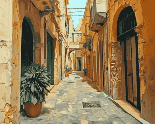 Italy Alleys in Mazara del Vallo Diamond Painting