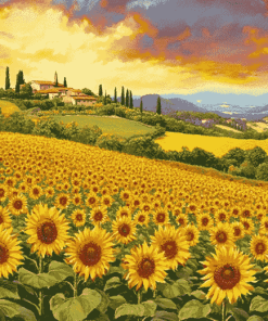 Italy Sunflower Landscapes Diamond Painting