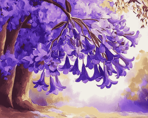 Jacaranda Trees Diamond Painting