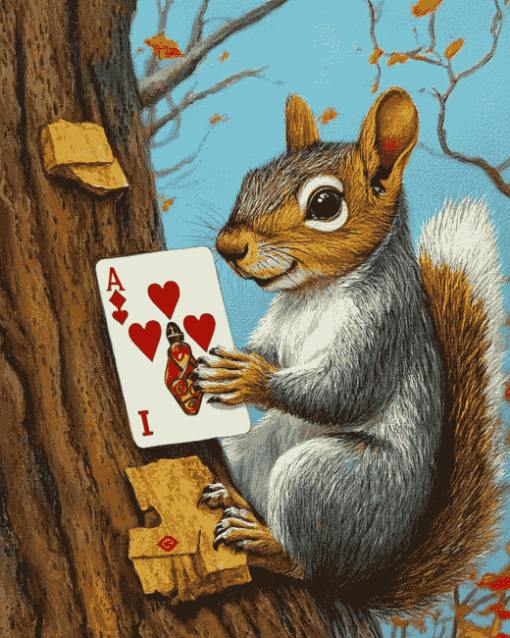 Jack of Diamonds Squirrel Diamond Painting