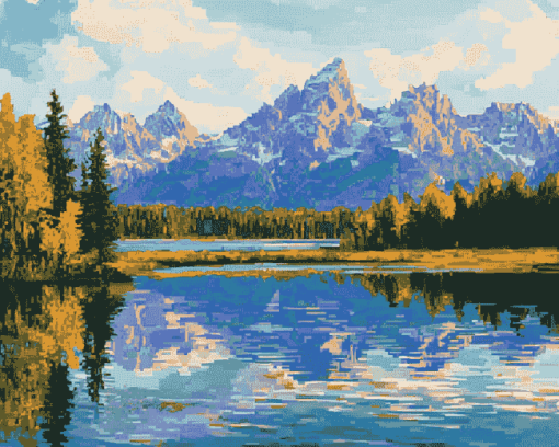 Jackson Lake Scenic Beauty Diamond Painting