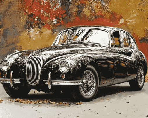 Jaguar Mark 1 Classic Cars Diamond Painting