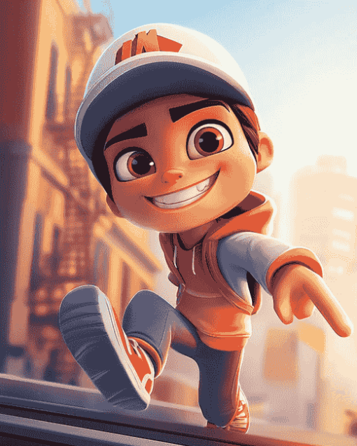 Jake Subway Surfers Animation Diamond Painting