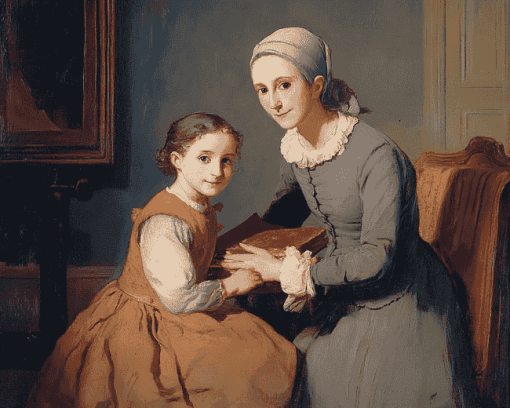 Jean Simeon Chardin Mother Daughter Diamond Painting