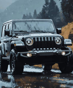 Jeep Wrangler Black SUV Diamond Painting