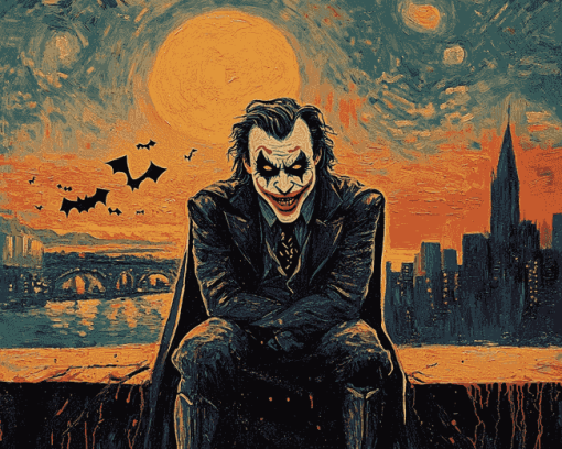 Joker and Batman Van Gogh Diamond Painting