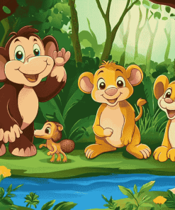 Jungle Animals Cartoon Diamond Painting