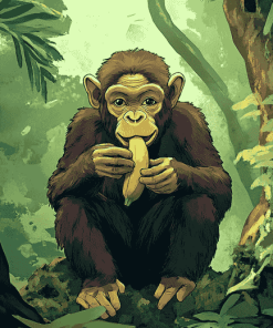 Jungle Monkey Banana Fun Diamond Painting