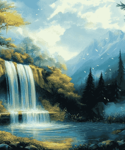 Jungle Waterfalls Diamond Painting