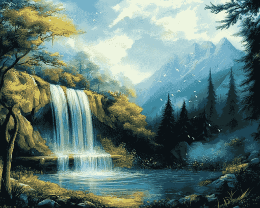 Jungle Waterfalls Diamond Painting