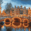 Keizersgracht Amsterdam Cityscape Diamond Painting