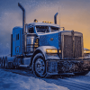 Kenworth Semi Truck in Snow Diamond Painting