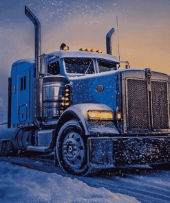 Kenworth Semi Truck in Snow Diamond Painting