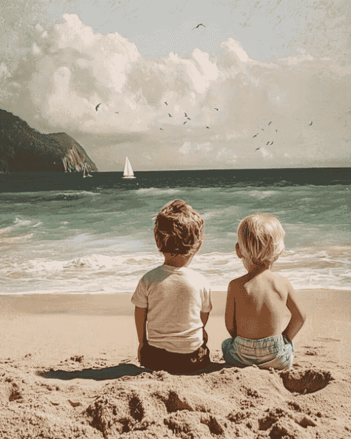 Kids on the Beach Diamond Painting