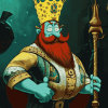 King Neptune Cartoon Diamond Painting