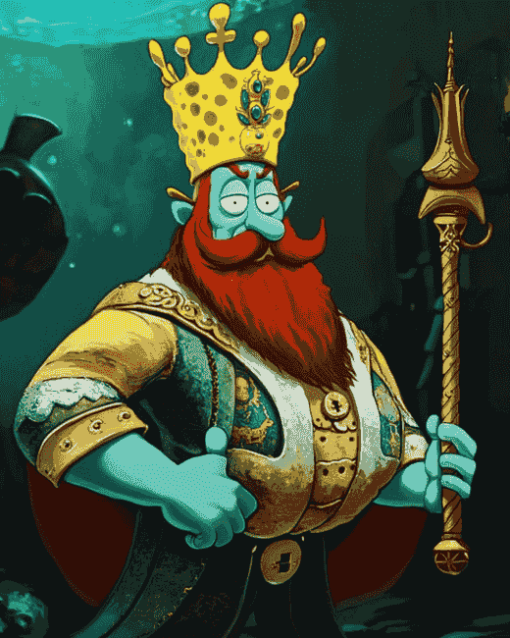 King Neptune Cartoon Diamond Painting