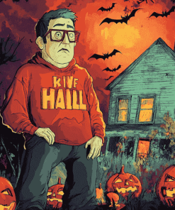 King Of The Hill Halloween Scene Diamond Painting