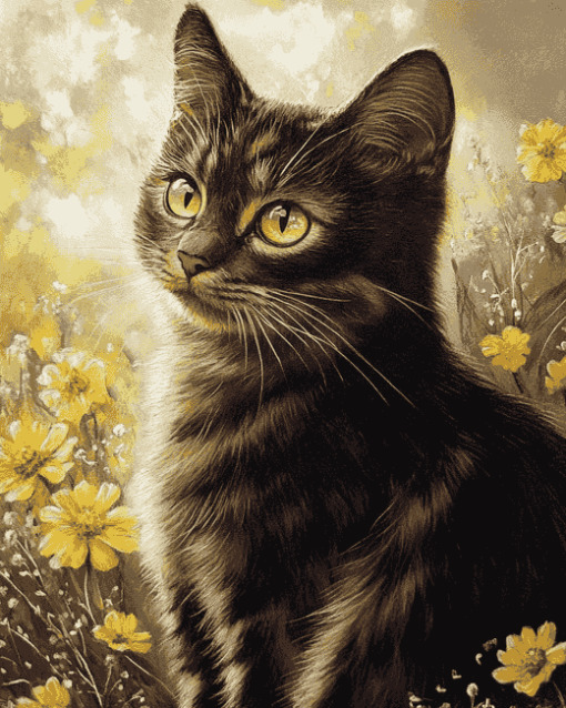 Kitten in Meadow Diamond Painting