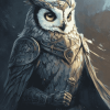 Knight Owl Warrior Diamond Painting