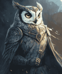 Knight Owl Warrior Diamond Painting