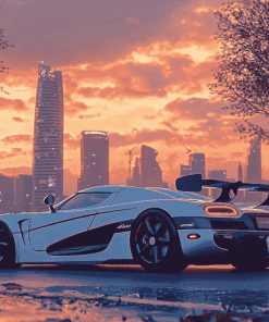 Koenigsegg Agera Sunset View Diamond Painting