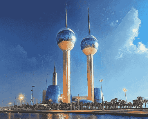 Kuwait City Skyline Diamond Painting