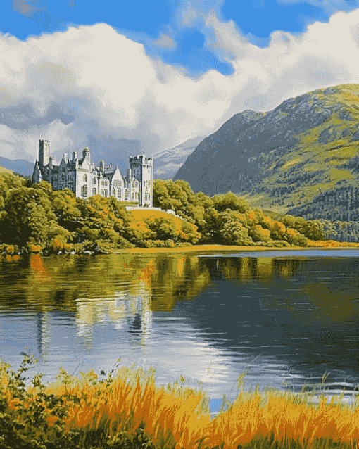 Kylemore Lake Scenery Diamond Painting