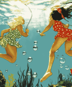 Ladies Underwater Animation Diamond Painting