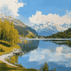 Lake Saint Moritz Landscape Diamond Painting