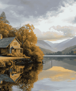 Lakeview English Cottage Diamond Painting